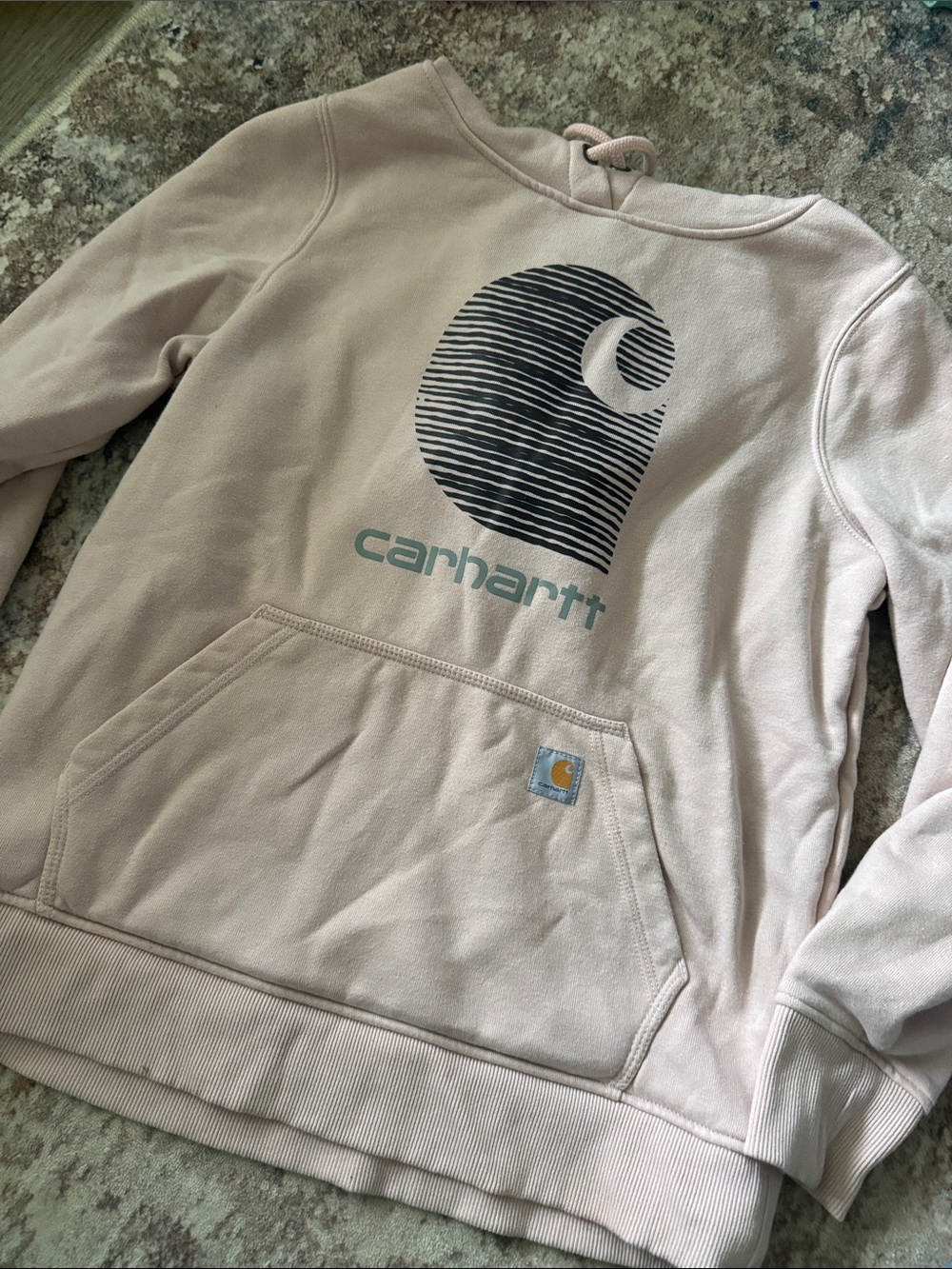 Carhartt Light Pink Graphic Pullover Hoodie